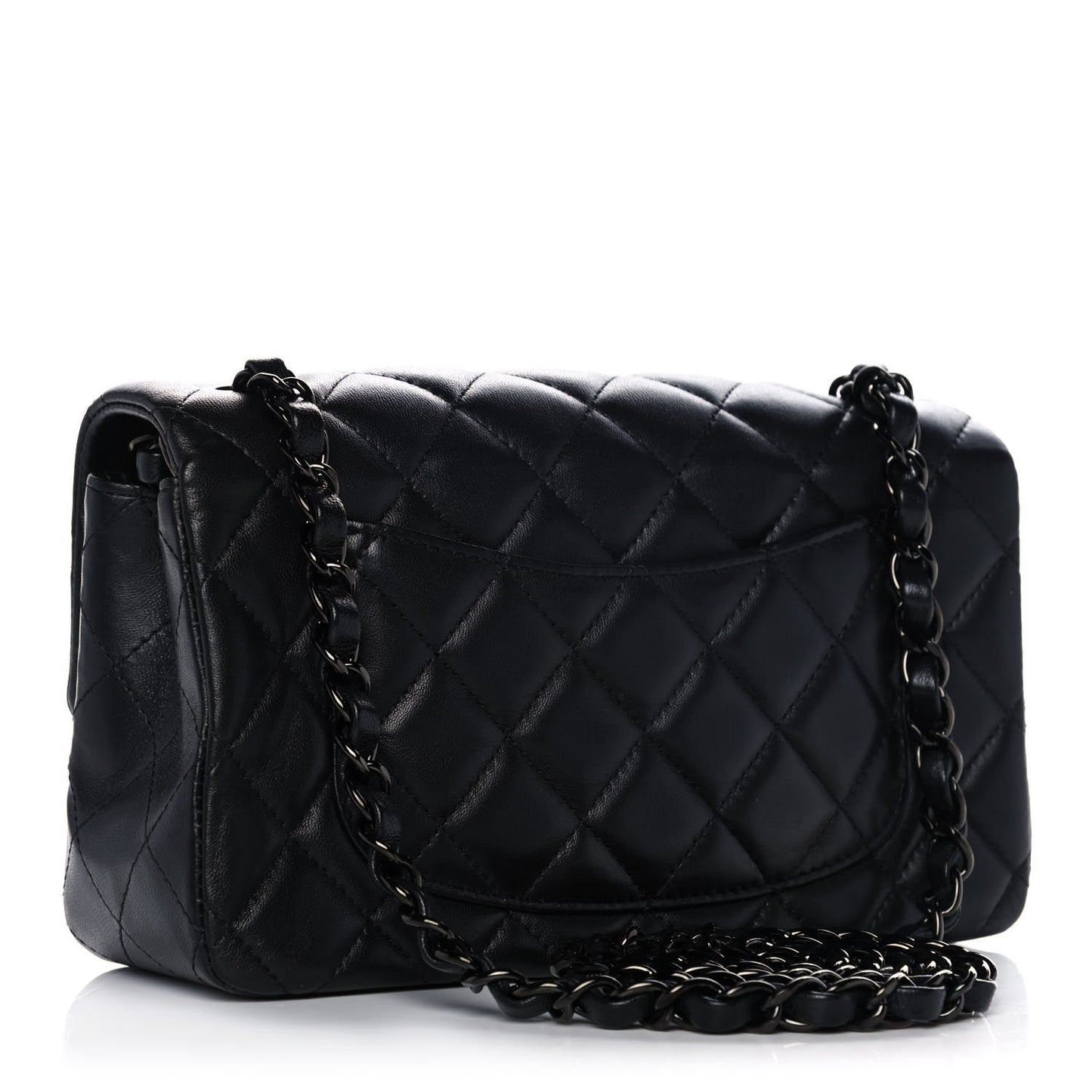 Lambskin Quilted Mini Rectangular Flap So Black