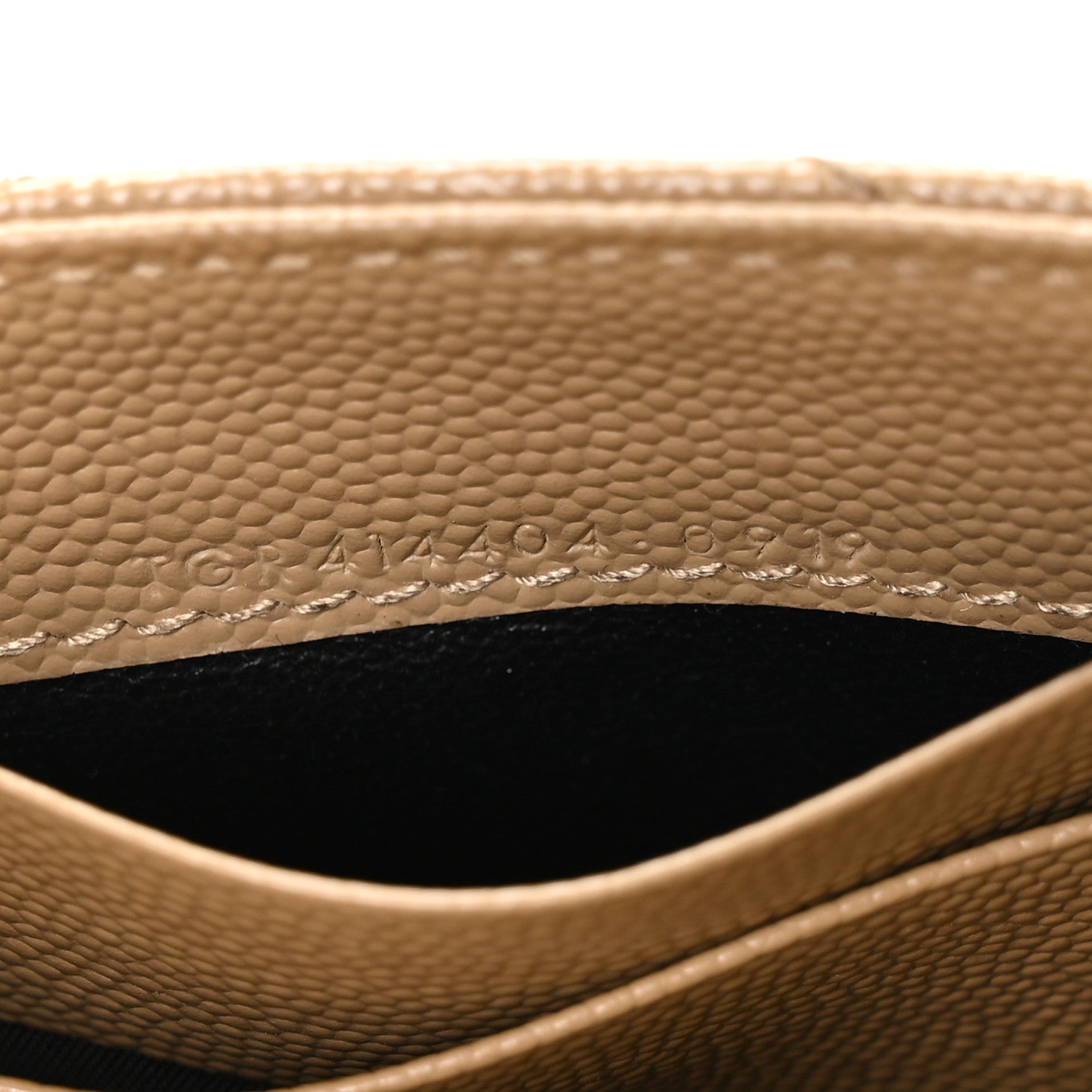 Saint Laurent Grain De Poudre Matelasse Chevron Small Monogram Envelope Wallet Dark Latte 7 of 8