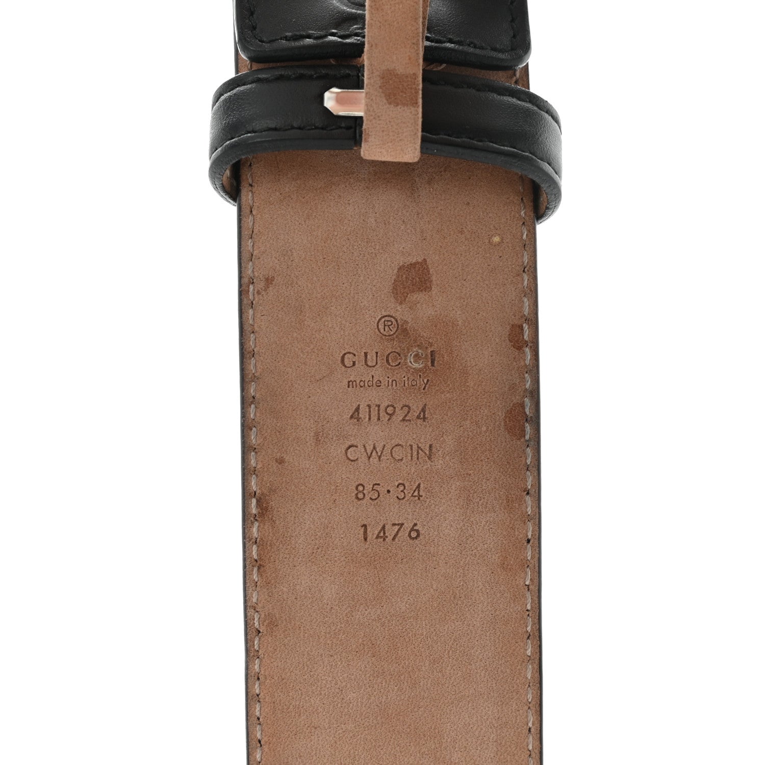 Gucci Guccissima Signature Interlocking G 40mm Belt 85 34 Black 3 of 5