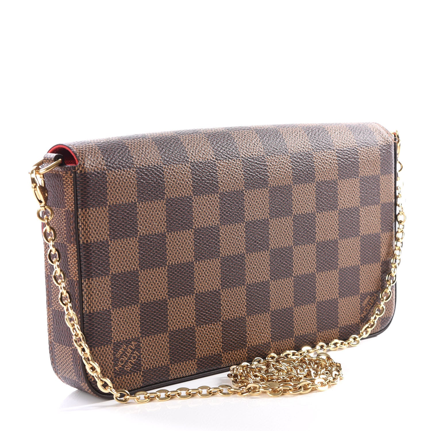 Louis Vuitton Damier Ebene Pochette Felicie Chain Wallet 2 of 12
