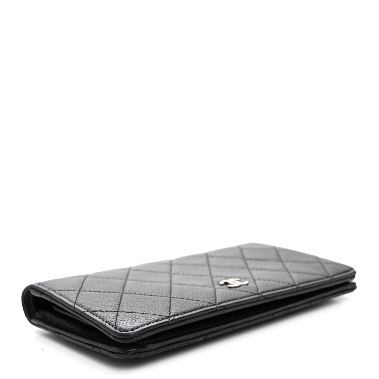 Chanel Caviar Quilted Yen Wallet Black 3 of 9