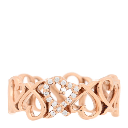 Tiffany 18K Rose Gold Diamond Paloma Picasso Loving Heart Band Ring 54 7 1 of 5