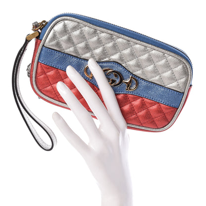 Gucci Laminated Nappa Trapuntata Zumi iPhone Case Rosso Marine Argento 2 of 8