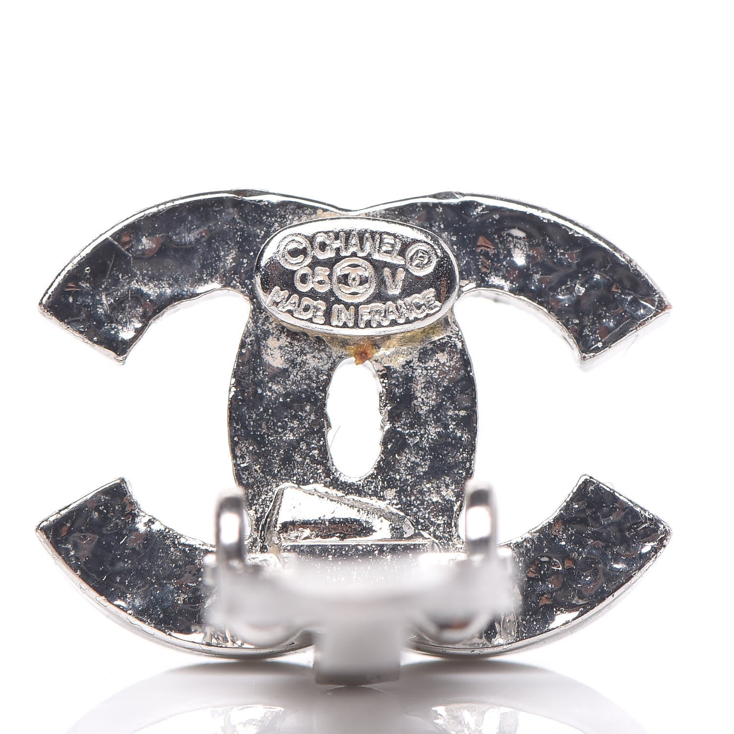 Chanel Crystal CC Clip On Earrings Silver 4 of 6