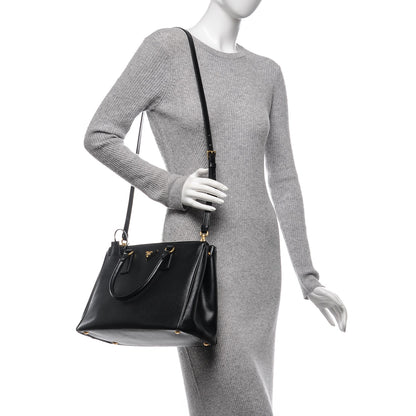 Prada Saffiano Medium Galleria Double Zip Tote Black 2 of 7