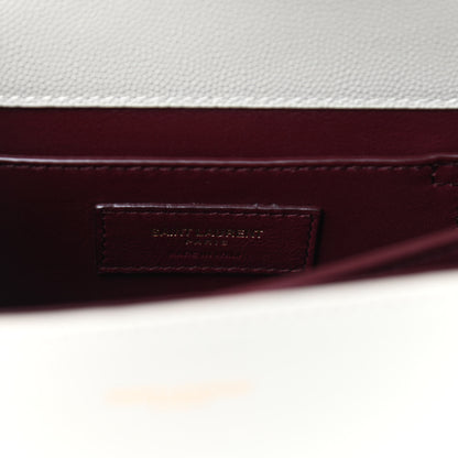Saint Laurent Grain de Poudre Mini Classic Monogram Cassandra Top Handle Crema Soft Rouge Legion 6 of 10