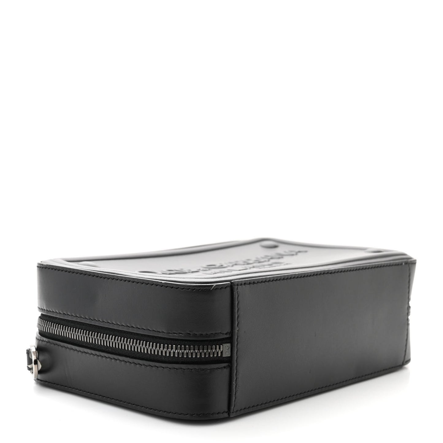 Calfskin Embossed DG Logo Crossbody Bag Black
