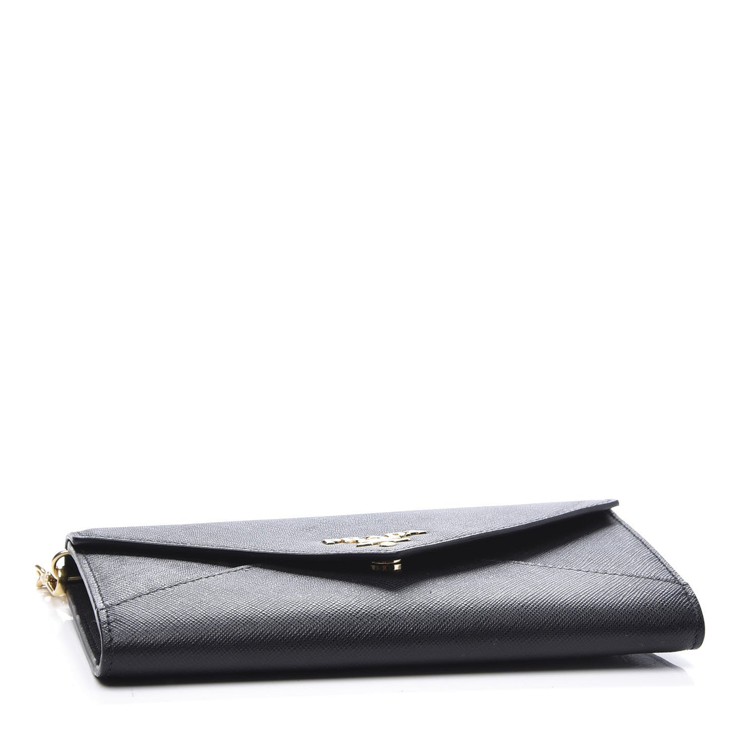 Saffiano Envelope Wristlet Crossbody Wallet Black
