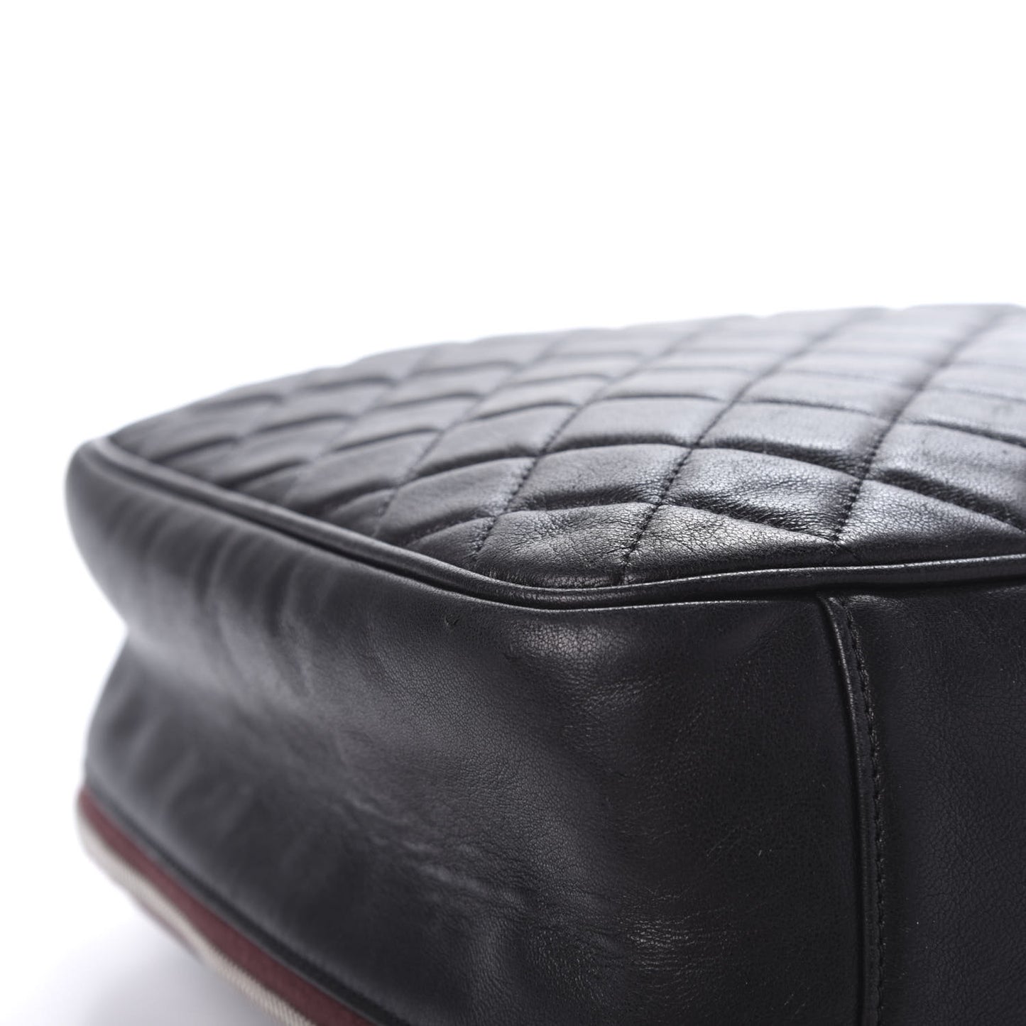 Lambskin Quilted Laptop Case Black