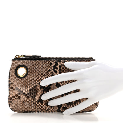 Fendi Vitello Century Snakeskin F is Fendi Tri-Color Triplette Pouch Set Powder Camelia Black 7 of 19