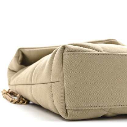Saint Laurent Canvas Quilted Toy Loulou Puffer Monogram Chain Satchel Cool Beige 9 of 11