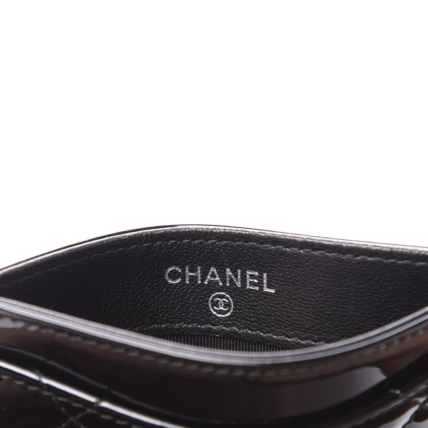 Chanel Patent Calfskin Quilted Card Holder Black 7 of 9