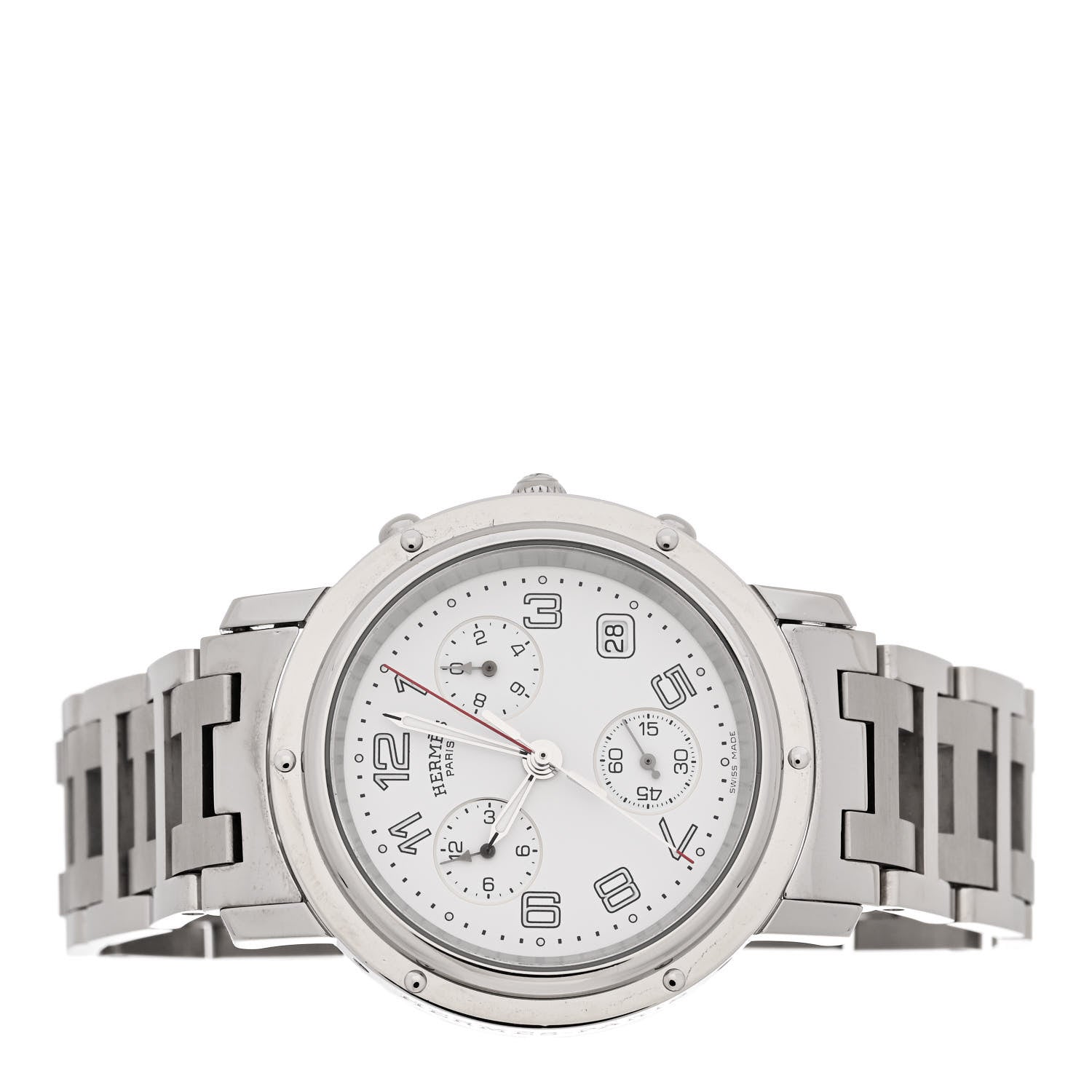 Hermes Stainless Steel 38mm Clipper Chronograph Quartz Watch 2 of 4