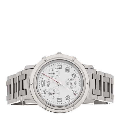 Hermes Stainless Steel 38mm Clipper Chronograph Quartz Watch 2 of 4