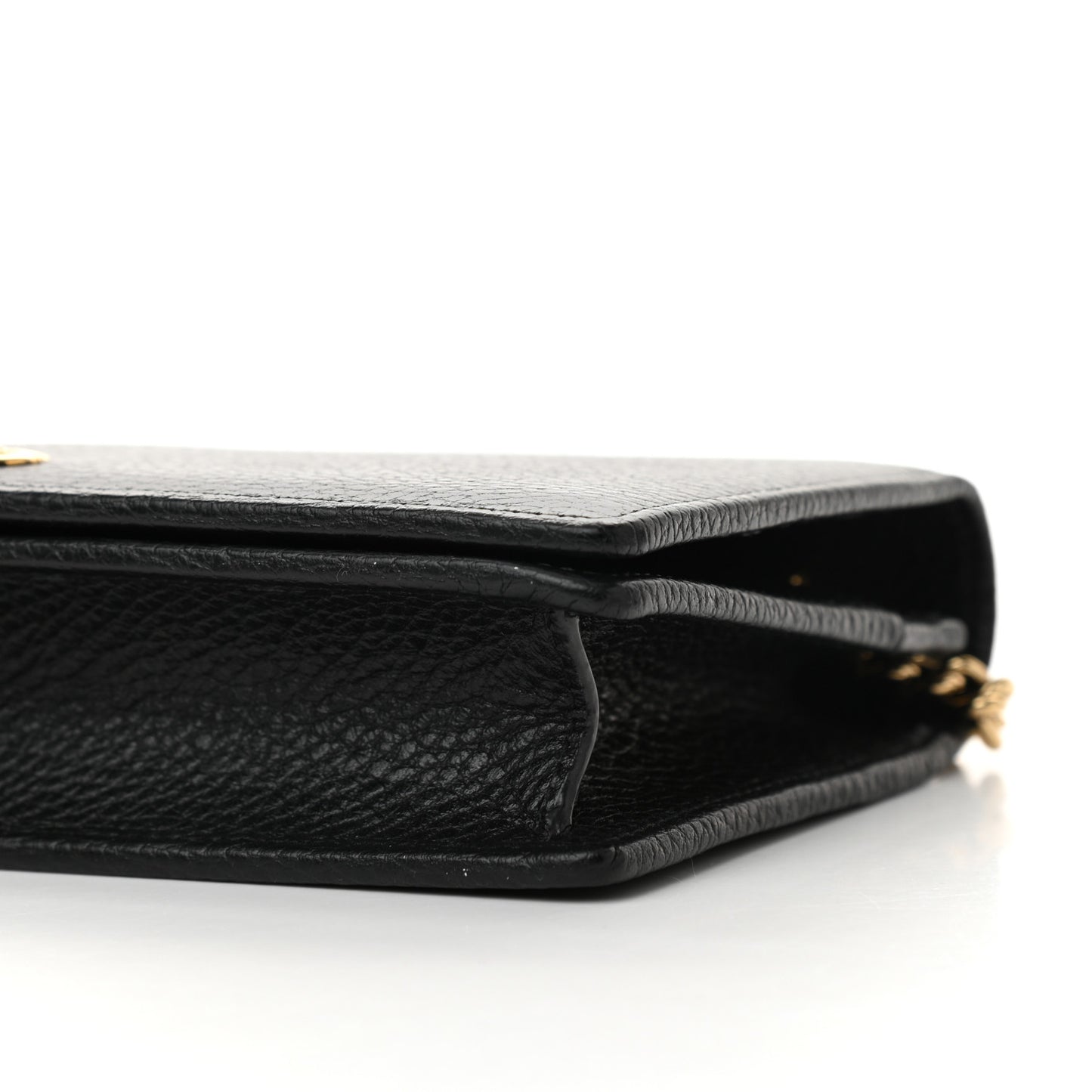 Calfskin Mini GG Marmont Chain Wallet Black