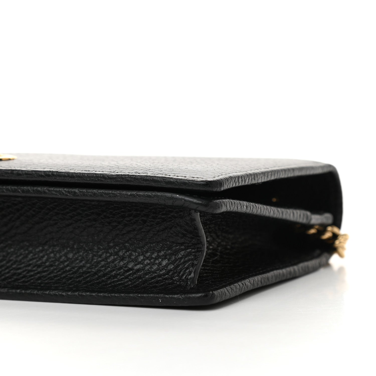 Gucci Calfskin Mini GG Marmont Chain Wallet Black 10 of 12