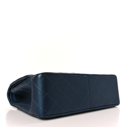 Chanel Caviar Quilted Jumbo Double Flap Navy Blue 4 of 9
