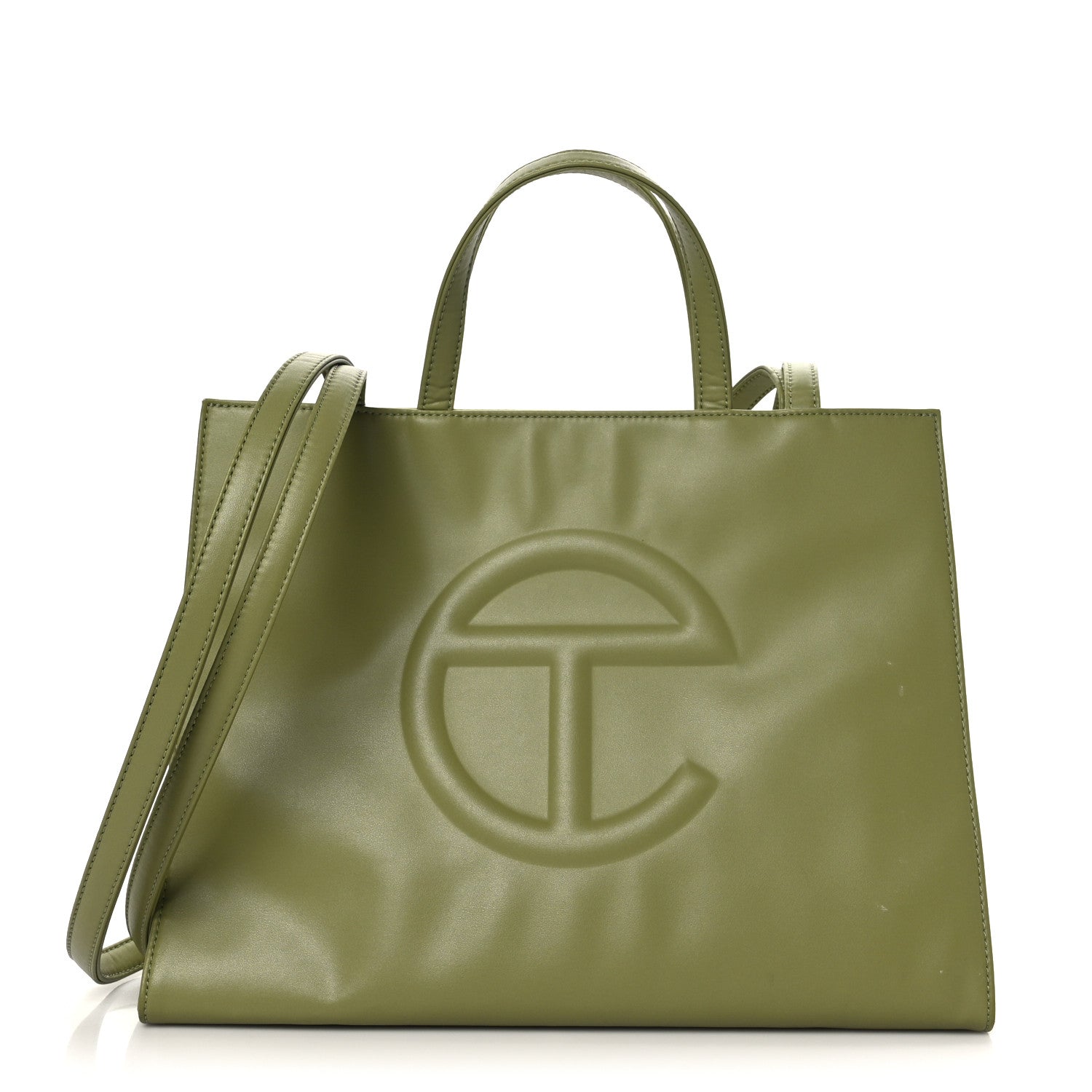 Telfar Vegan Leather Medium Shopping Bag Drab 1 of 9