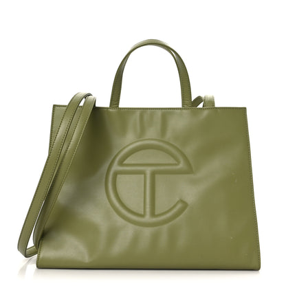 Telfar Vegan Leather Medium Shopping Bag Drab 1 of 9
