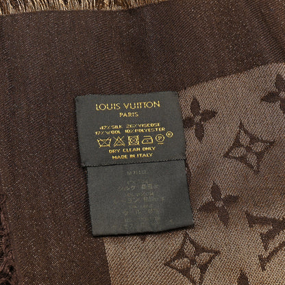 Louis Vuitton Silk Lurex Wool Monogram Shine Shawl Marron 3 of 3