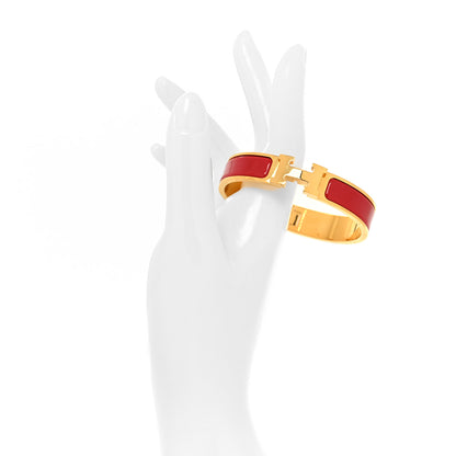 Hermes Enamel Narrow Clic Clac H Bracelet PM Red 2 of 5