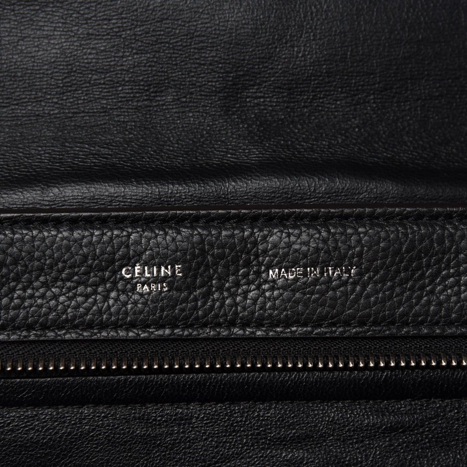 Celine Drummed Calfskin Suede Small Trapeze Black 12 of 14