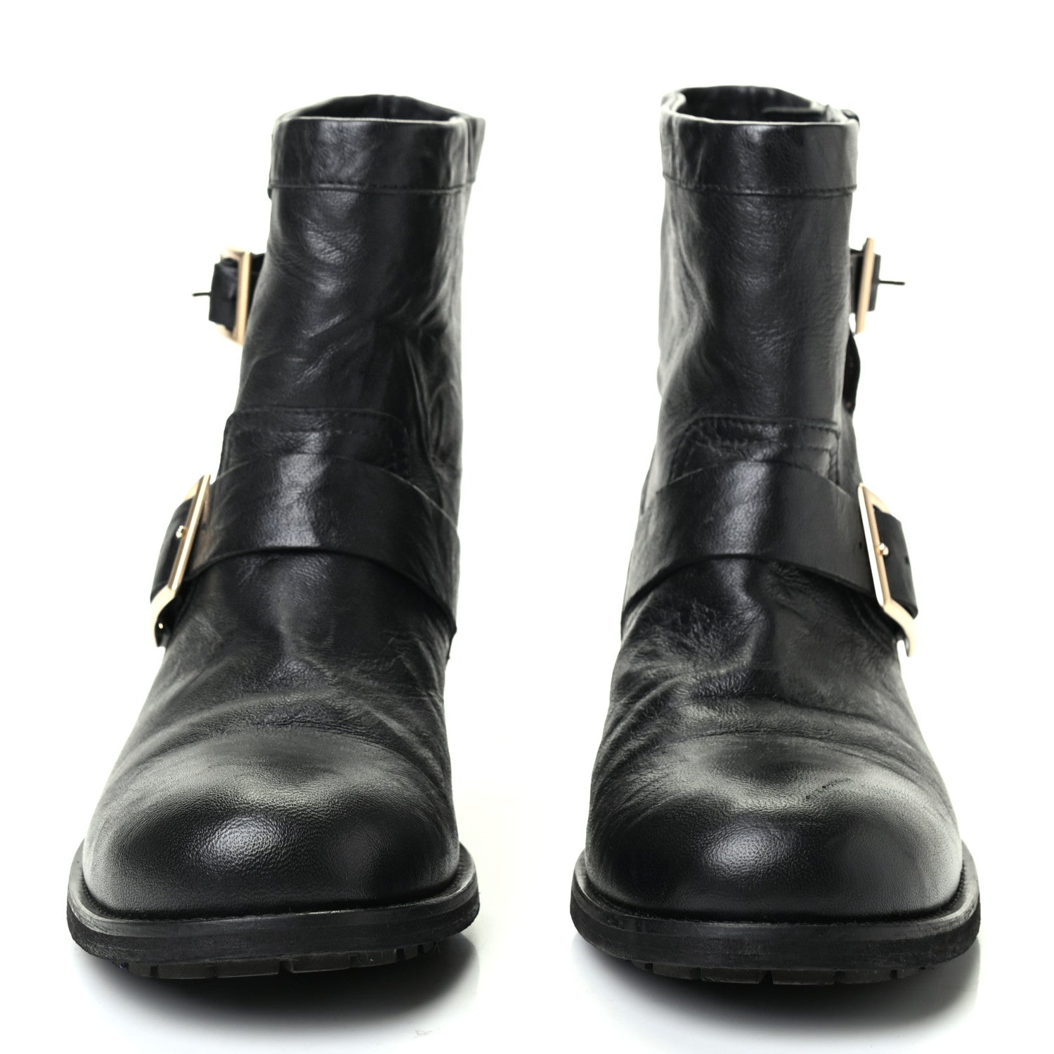 Jimmy Choo Lambskin Biker Boots 39 Black 2 of 8