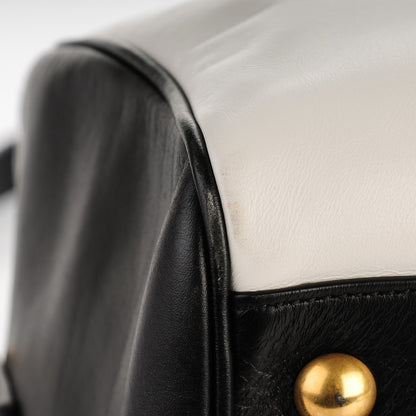 Saint Laurent Smooth Calfskin Bi-Color Duffle 6 Black White 9 of 9