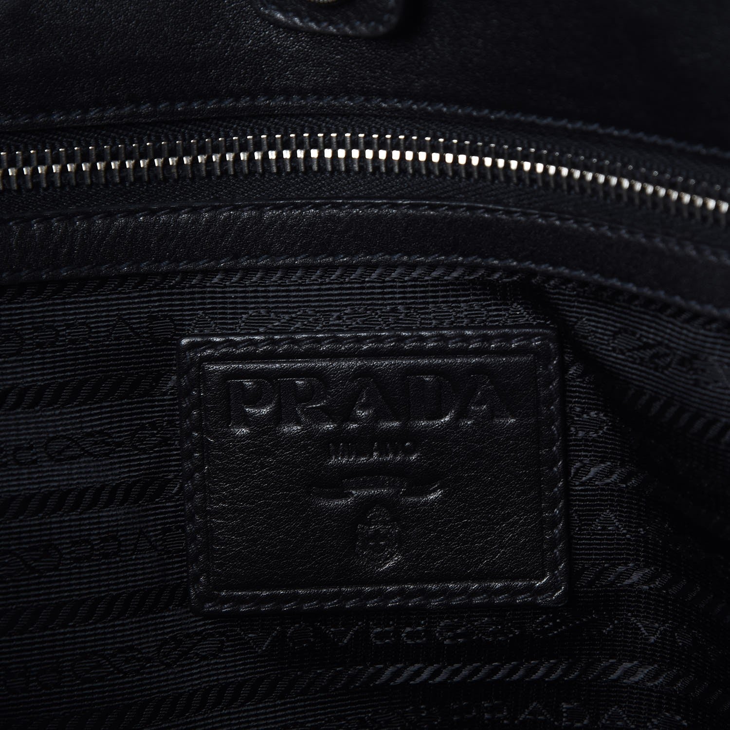 Prada Spazzolato Zebra Striped Tote Bag Black 6 of 9