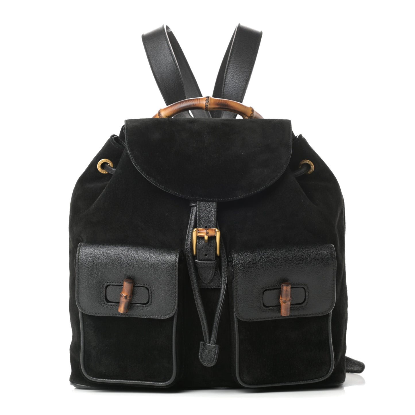 Suede Bamboo Backpack Black