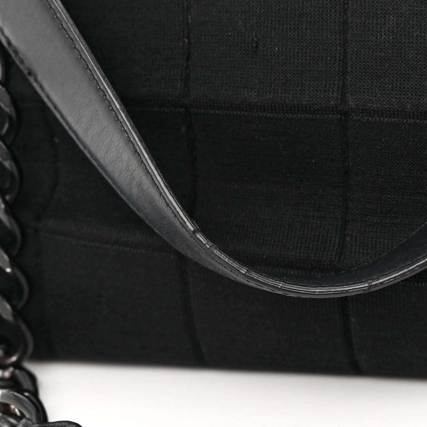 Jersey Quilted Chocolate Bar Shoulder Bag Black