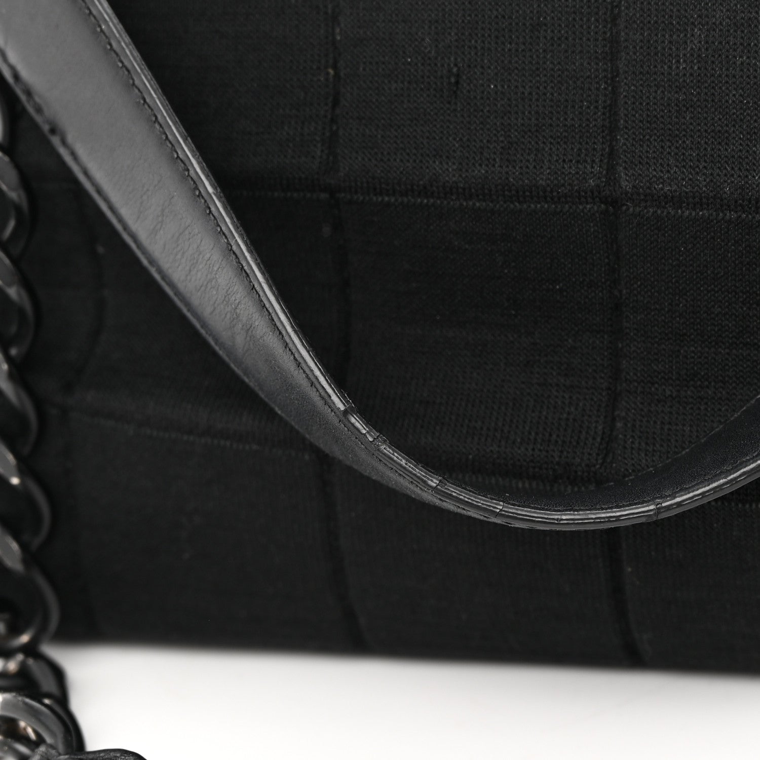Chanel Jersey Quilted Chocolate Bar Shoulder Bag Black 14 of 19