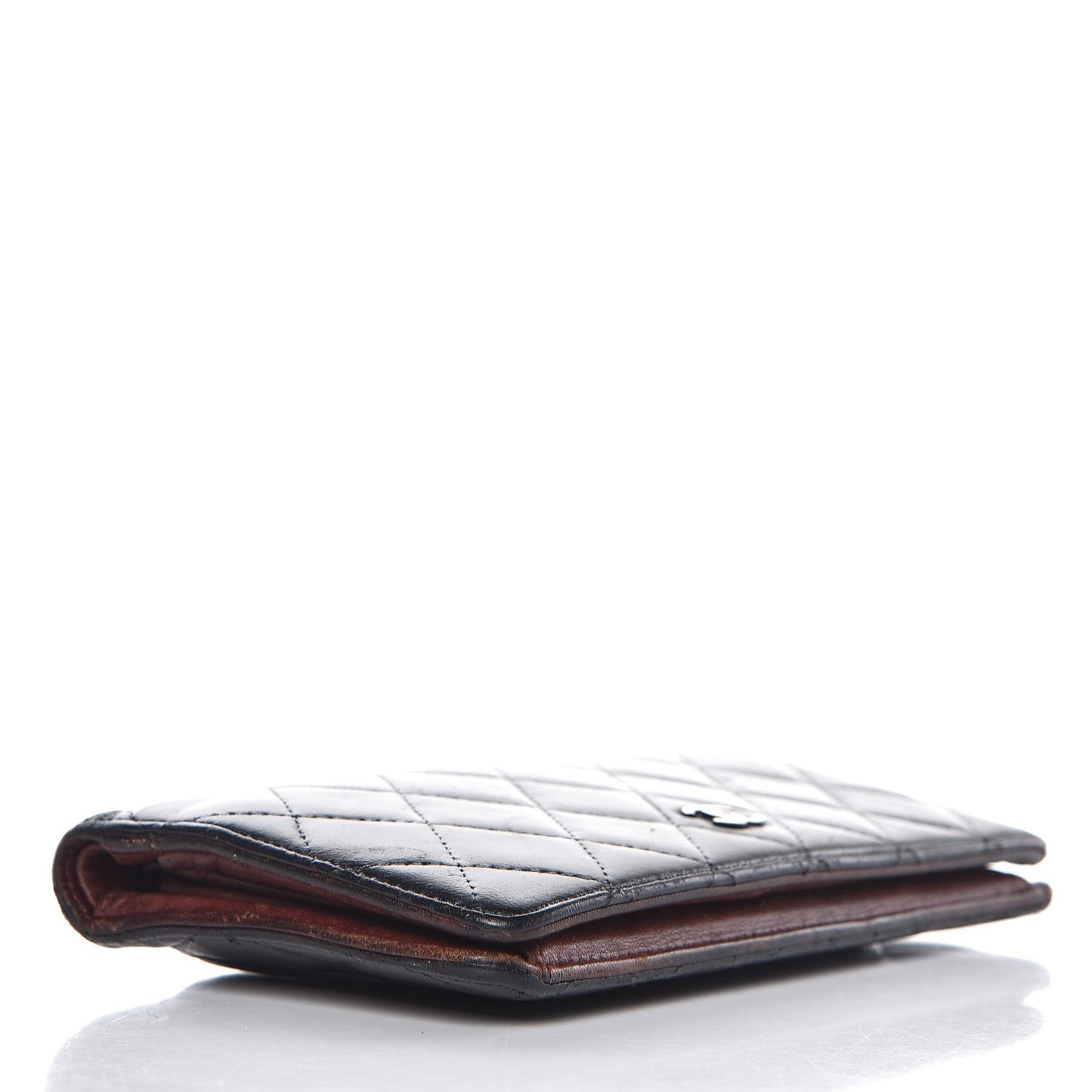 Lambskin Quilted Yen Wallet Black