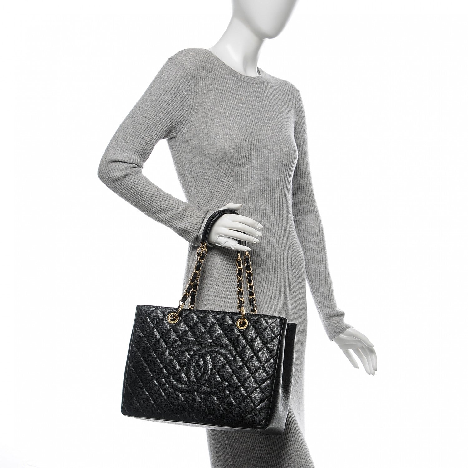 Chanel Caviar Quilted Grand Shopping Tote GST Black 2 of 7