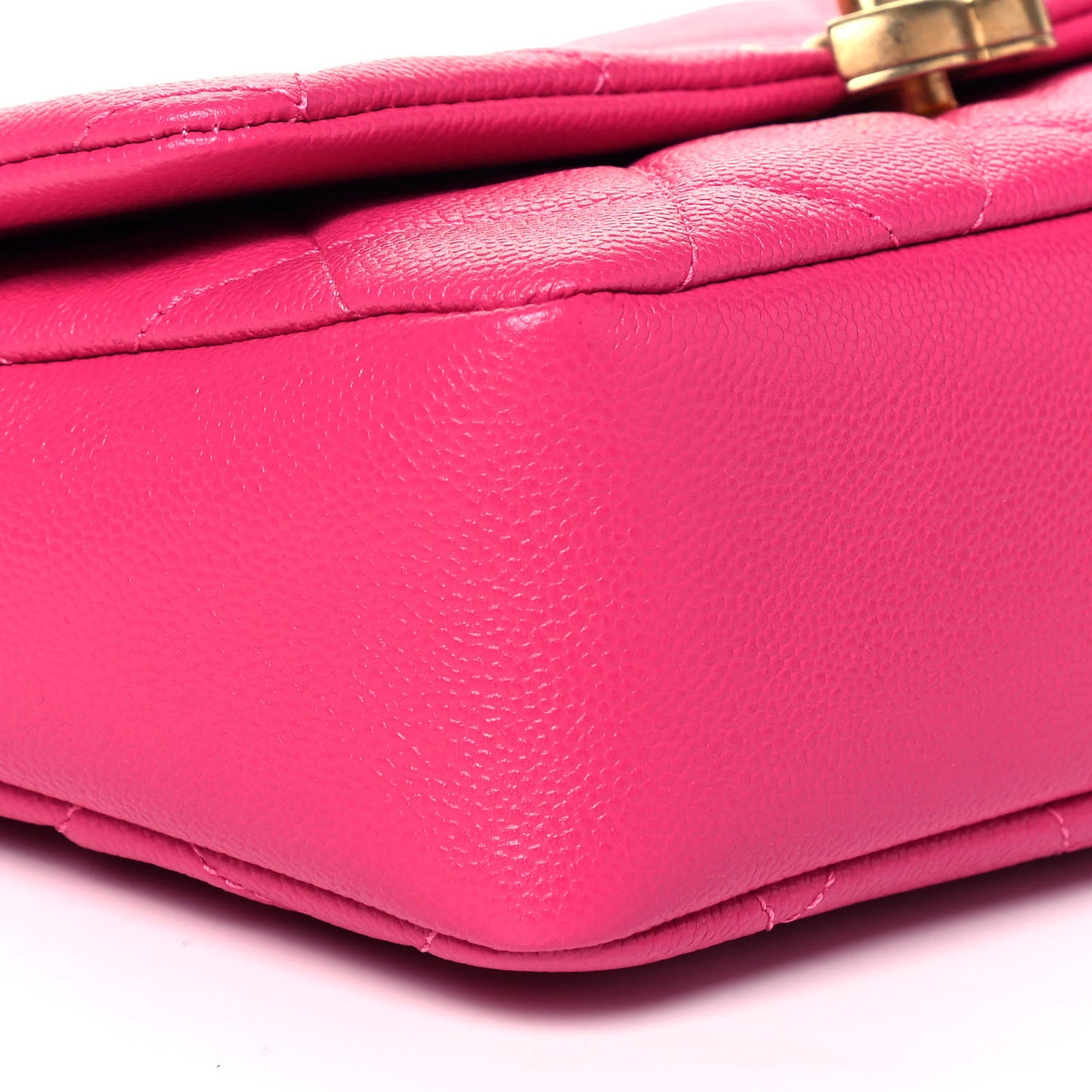 Shiny Caviar Quilted Small Chain Melody Flap Dark Pink