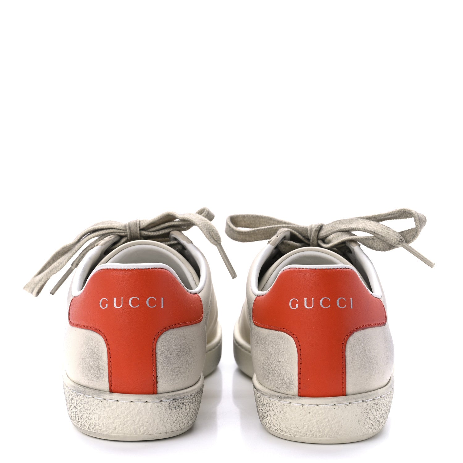 Gucci X DISNEY Miro Soft Calfskin Mickey Mouse Print Womens Ace Sneakers 35 Ivory Deep Orange 5 of 10