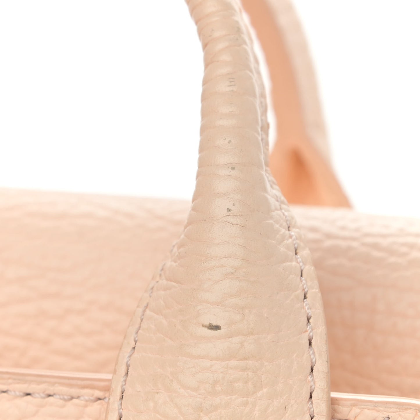 Textured Calfskin Mini Pashli Satchel White Peach