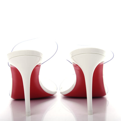 Christian Louboutin Patent PVC Just Nothing 85 Slide Sandals 36.5 White 7 of 10