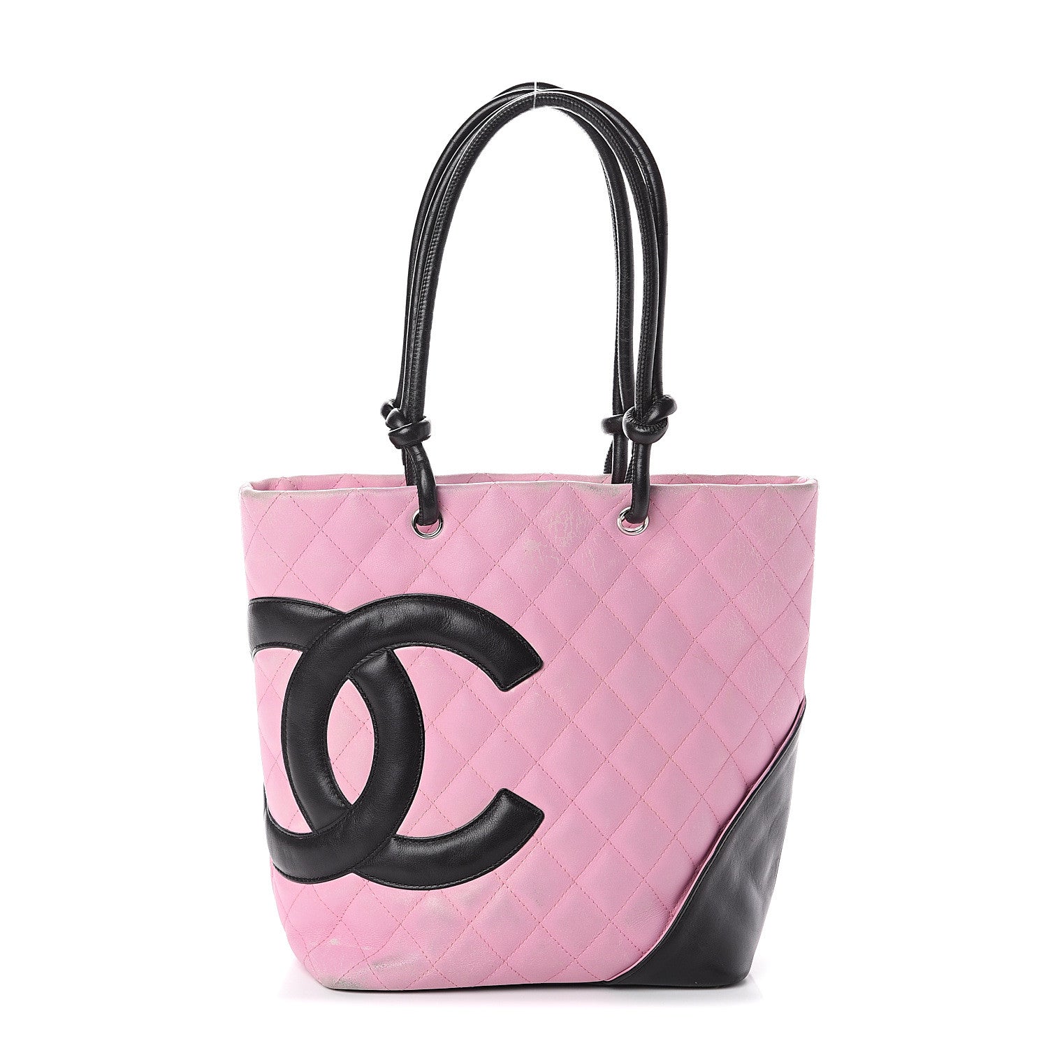 Chanel Calfskin Quilted Medium Cambon Tote Pink Black 1 of 9