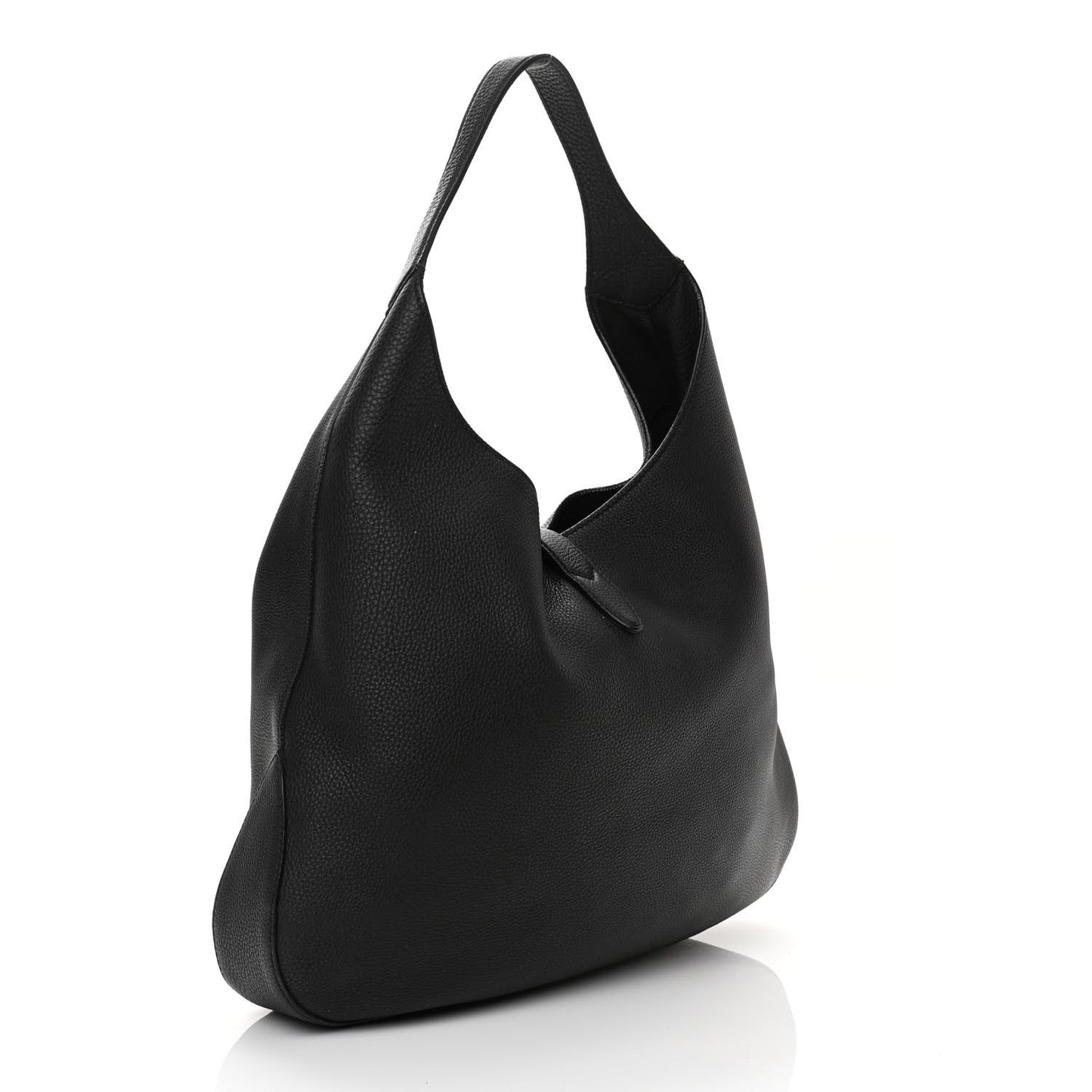 Soft Grained Calfskin Large Jackie Hobo Black