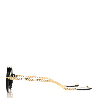 Gucci Acetate Detachable Charm Oversized Frame Round Sunglasses GG0726S Black 3 of 7