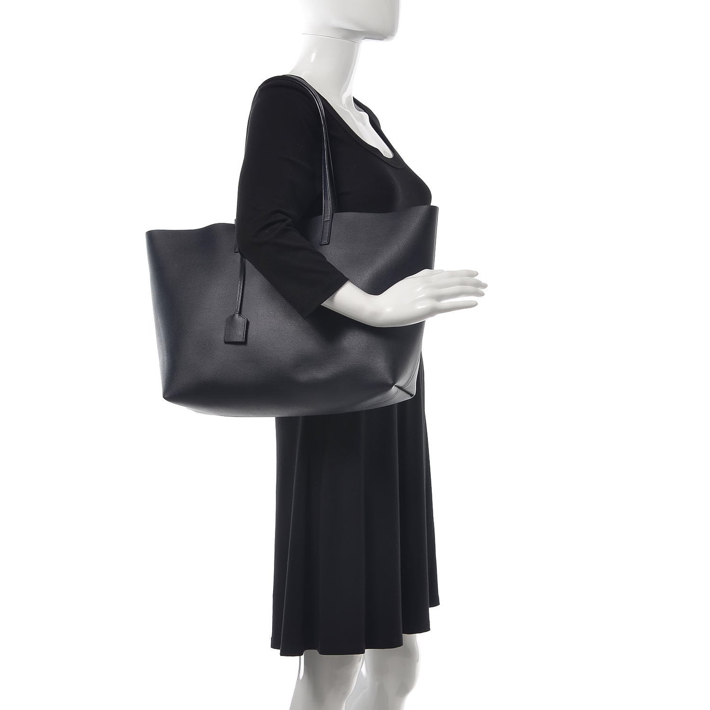 Calfskin Large Shopping Tote Deep Marine
