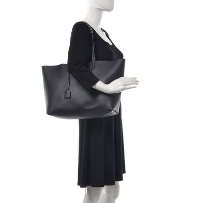 Saint Laurent Calfskin Large Shopping Tote Deep Marine 2 of 9