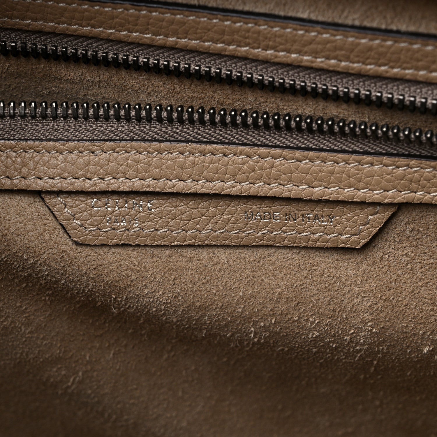 Celine Drummed Calfskin Mini Luggage Dune 6 of 15