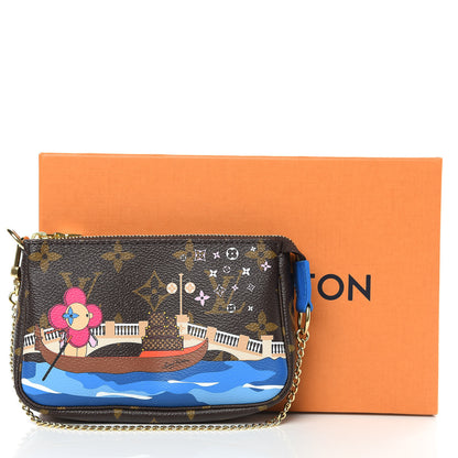 Louis Vuitton Monogram 2019 Christmas Animation Mini Venice Pochette Accessories Blue 10 of 10