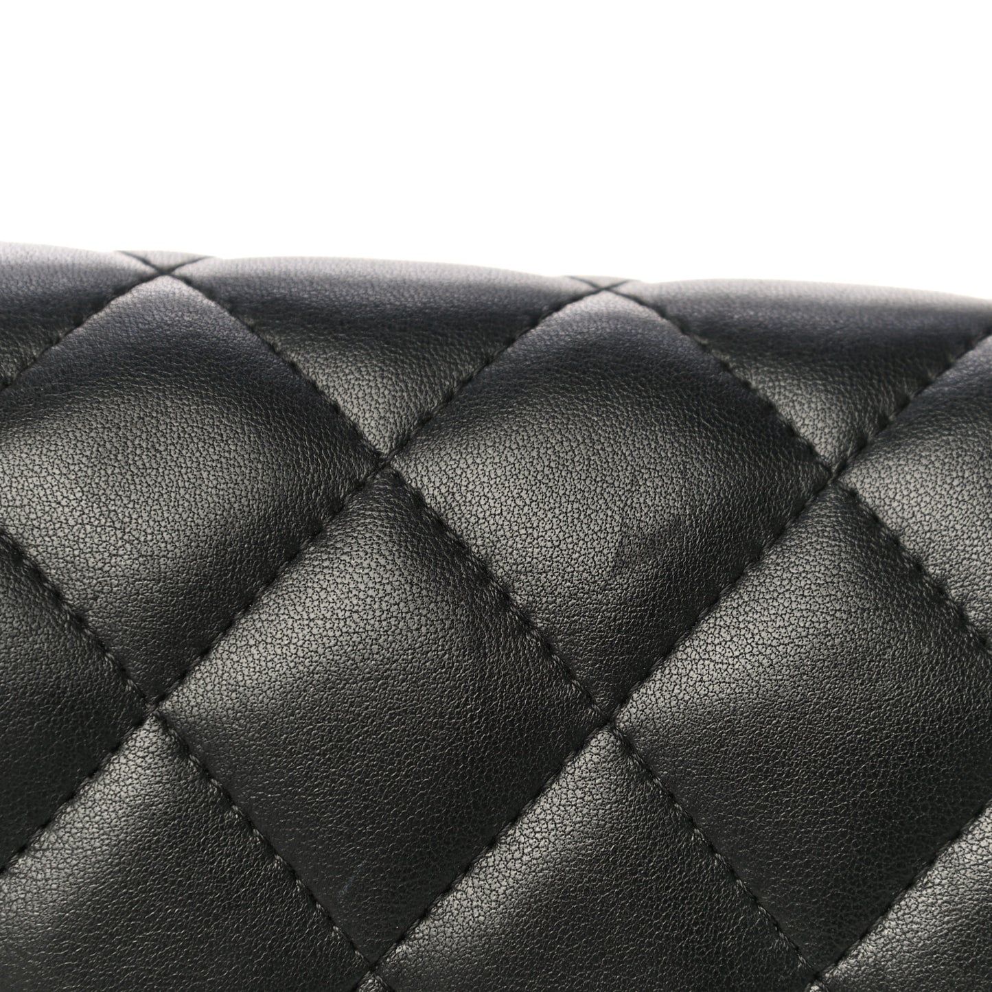 Lambskin Quilted Jumbo Double Flap Black