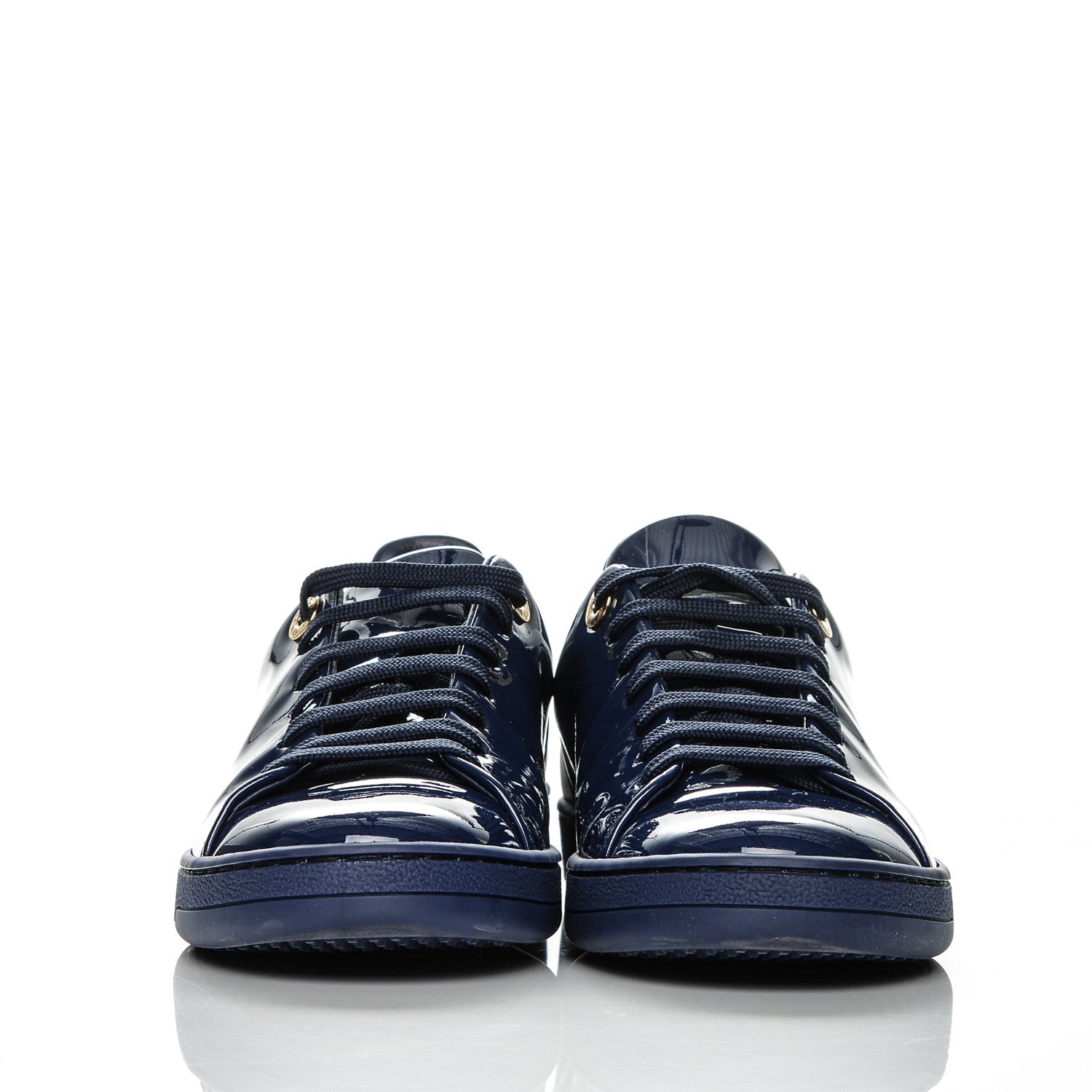 Louis Vuitton Patent Calfskin Frontrow Sneakers 35.5 Blue Nuit 2 of 6