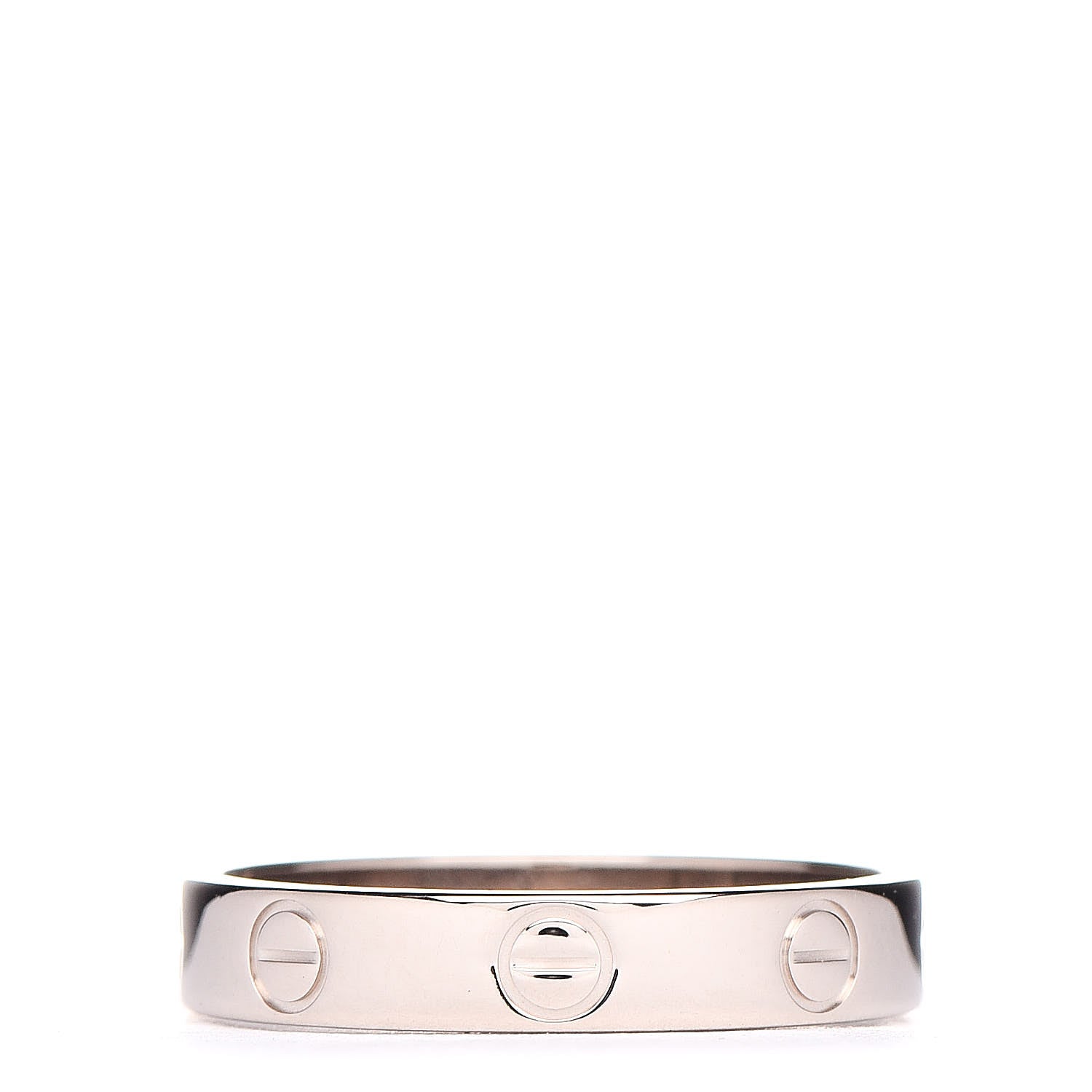Cartier 18K White Gold 3.5mm LOVE Wedding Band Ring 54 6.75 3 of 5