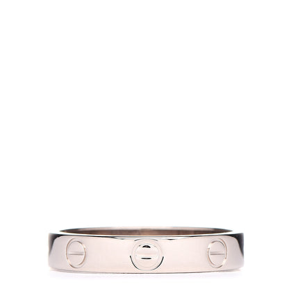 Cartier 18K White Gold 3.5mm LOVE Wedding Band Ring 54 6.75 3 of 5