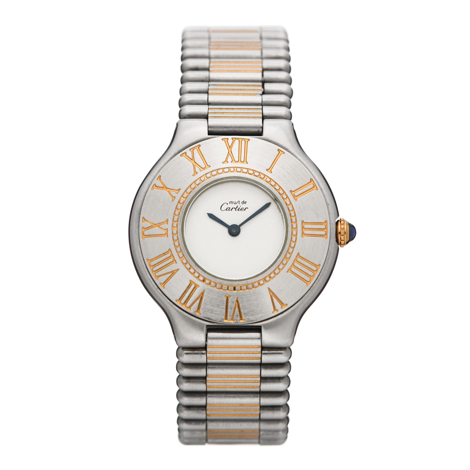 Cartier Stainless Steel 18K Yellow Gold 31mm Must De 21 Quartz Watch 1 of 4